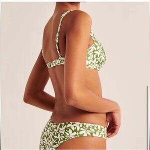 Green and White Leaf Print Bikini